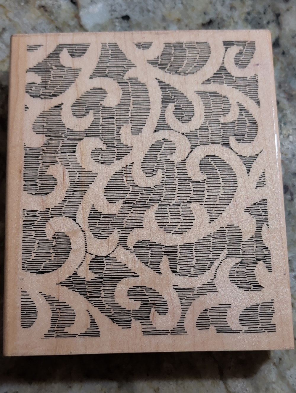 Wooden Rubber Background Stamp 5x6